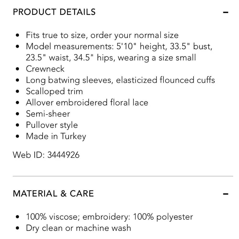 NWT: Free People Olivia Lace Top With Bell Sleeves - Picture 14 of 14